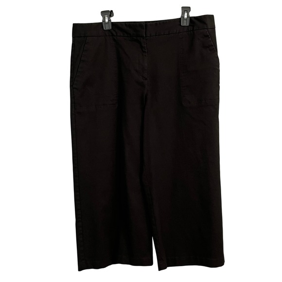 Mario Serrani Pants - MARIO SERRANI Womens Black‎ Cropped Capri Pants Size 16 Cotton Blend